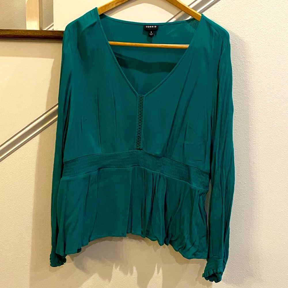 Torrid Gauze Peplum Top Size 2